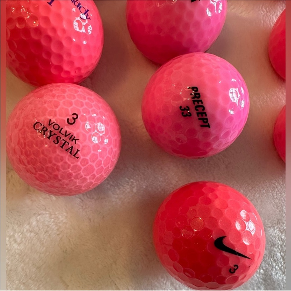 Pink Golf Balls 10. Nike, precept, Bridgestone, Volvo, flying lady. New - Picture 2 of 2